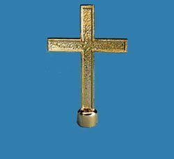 Flags and Accessories 6 1/2" Gold Passion Cross with Ferrule