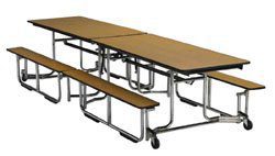 Cafeteria Tables KI Folding Cafeteria Table w/bench 30" x 120"