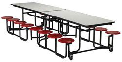 Cafeteria Tables KI Folding Cafeteria Table w/stools 30" x 139"