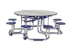 Cafeteria Tables KI Folding Cafeteria Table w/stools 60" Round