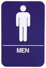 Restroom Signs Men 6" x 9" sign, Blue
