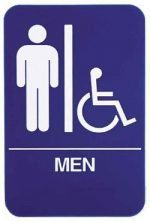 Restroom Signs ADA Men 6" x 9" sign, Blue