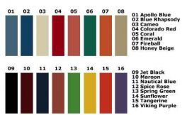Locker Color Charts DeBourgh Color Chart
