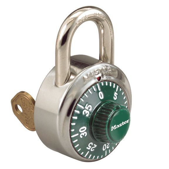 Master Lock, Padlocks, Locks 1525 Master Lock Key Control Combination Padlock Green Dial