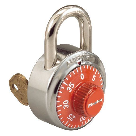Master Lock, Locks, Padlocks 1525 Master Lock Key control combination padlock Orange dial