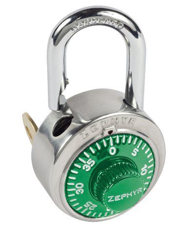 Zephyr Lock, Locks, Padlocks 1925 Key Controlled Green Padlock